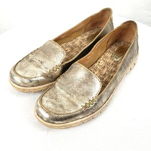Born Women Gold Comfort Slip-On Loafers Sz 6.5